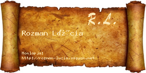Rozman Lúcia névjegykártya